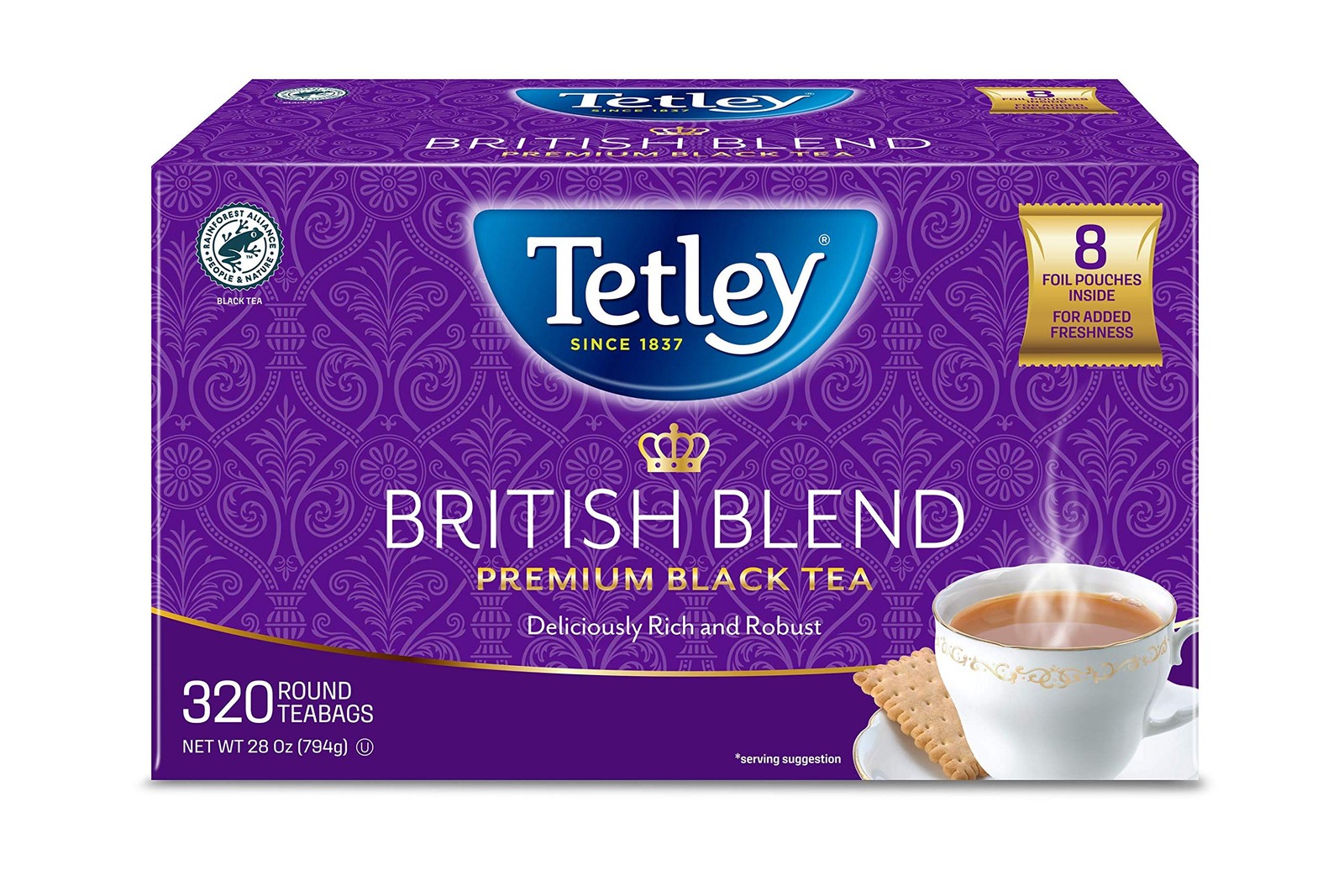 Tetley British Blend Premium Black Tea, 320 320 Tea Bags (Pack of 1),