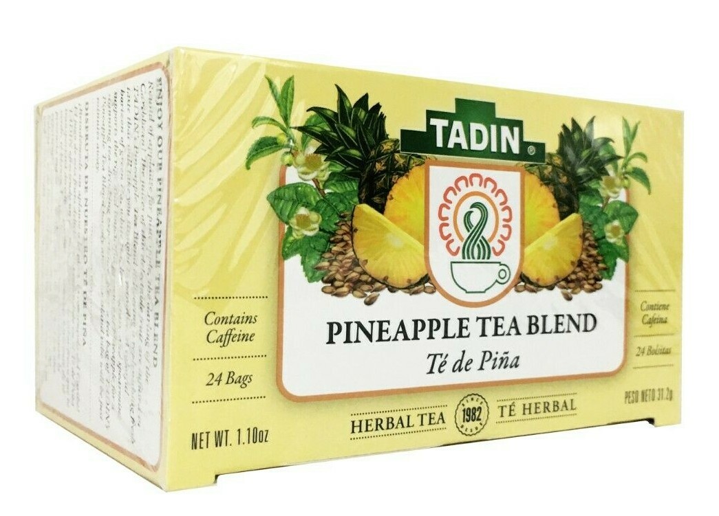 Tadin Tea Pineapple Tea Blend, 24 Teabags / Bolsas. 1.1 oz Pack of 6 Exp 02/2025