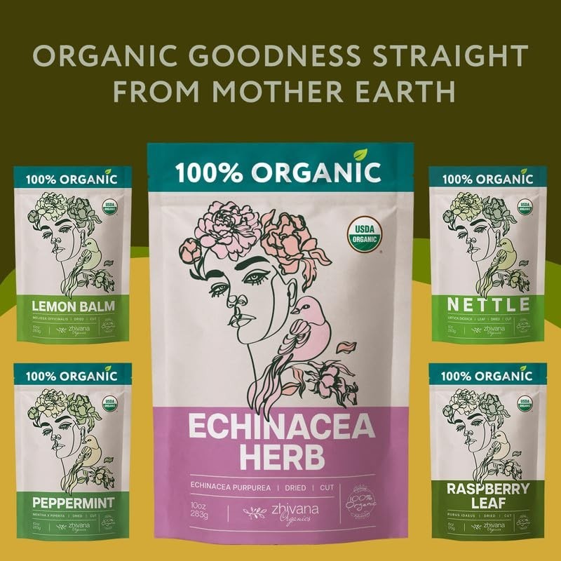 Caffeine-Free Organic Echinacea Loose Leaf Tea 4oz – Perfect for Immune Health