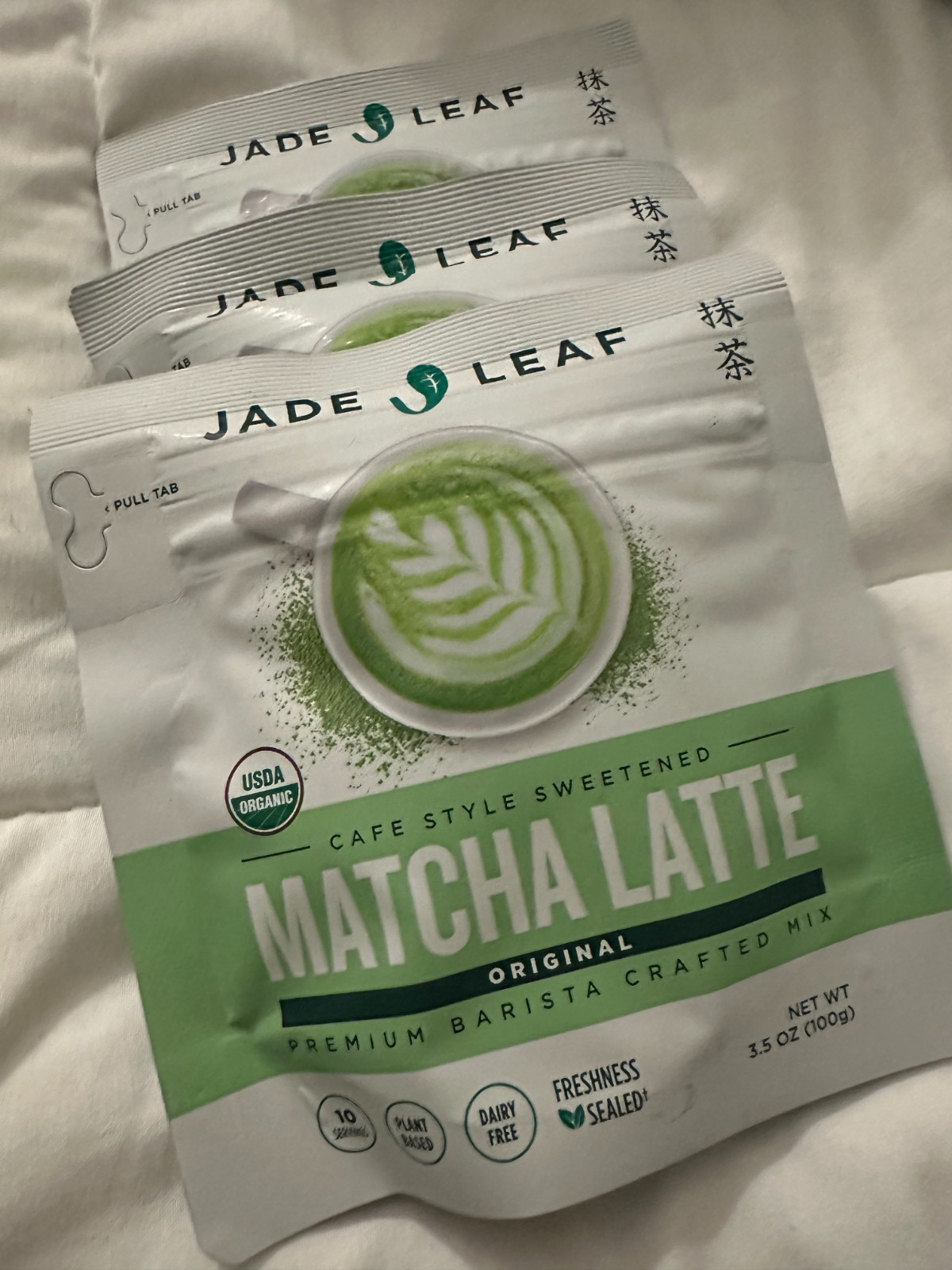 Jade Leaf Matcha Latte Mix Original Cafe Style Sweetened Lot of 3 Organic 3.5oz