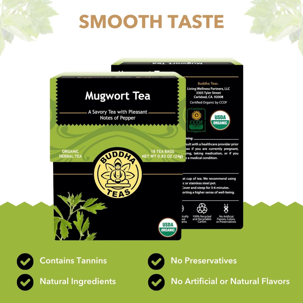 – Organic Mugwort Tea – Tea – Single Ingredient – Earthy, Mild Bitter Taste &…