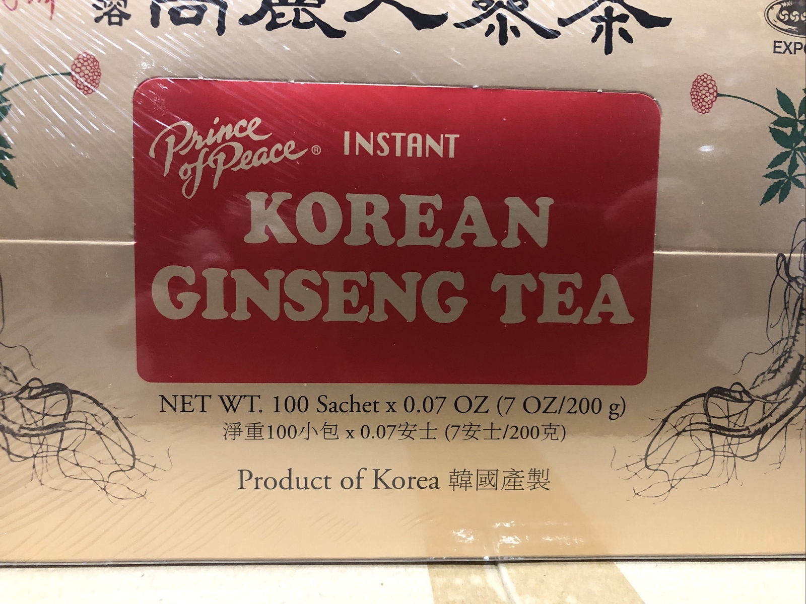 Prince of Peace Korean Ginseng Instant Tea 2g* 100Sachet-Korean Ginseng Extract