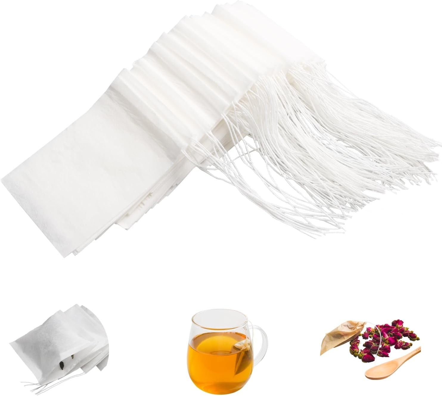 100 Natural Disposable Tea Filter Bags – Quality for Loose Tea Lovers