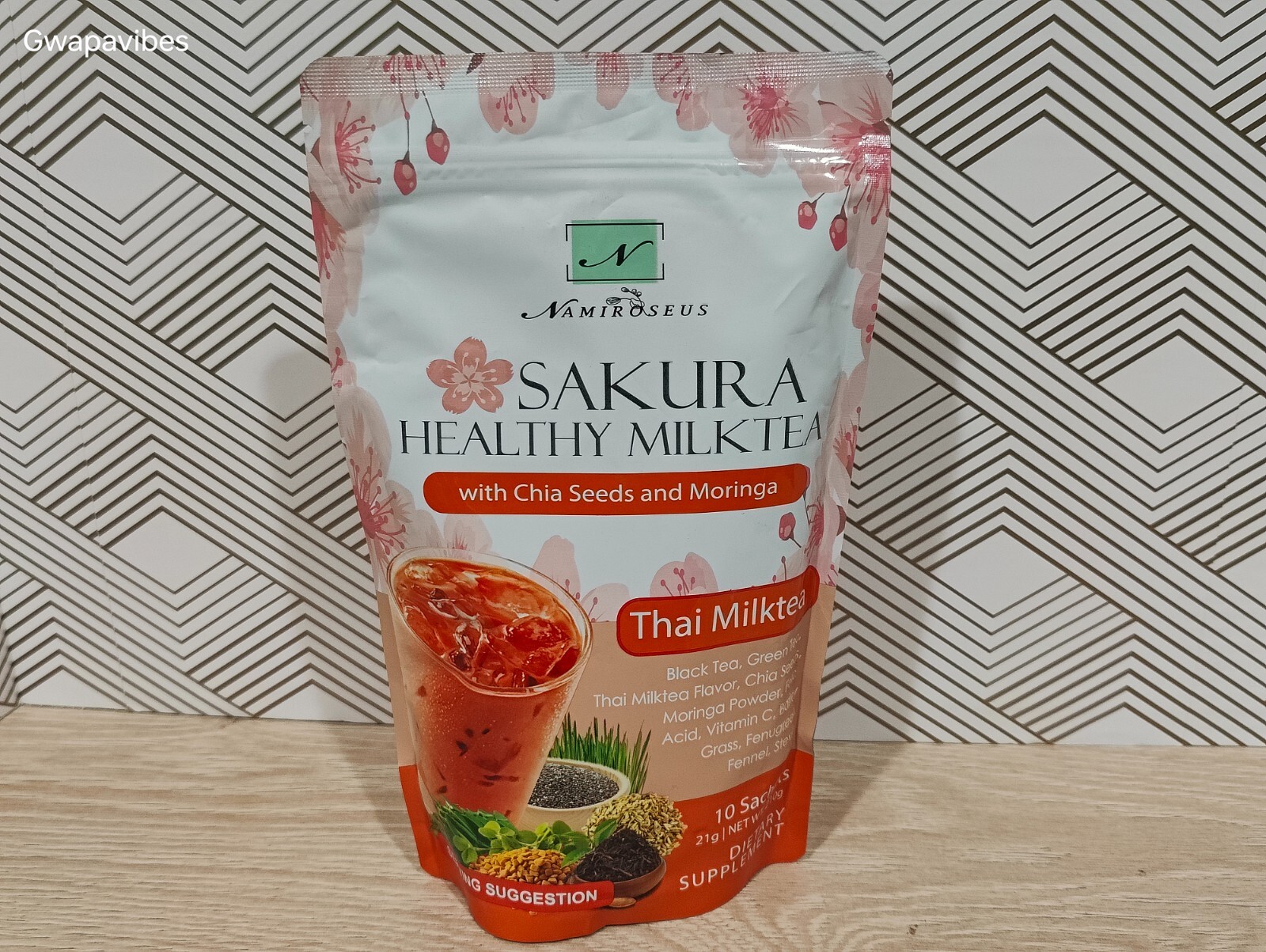 Namiroseus SAKURA Healthy Thai Milktea, 10 Sachets (Authorized US Seller)