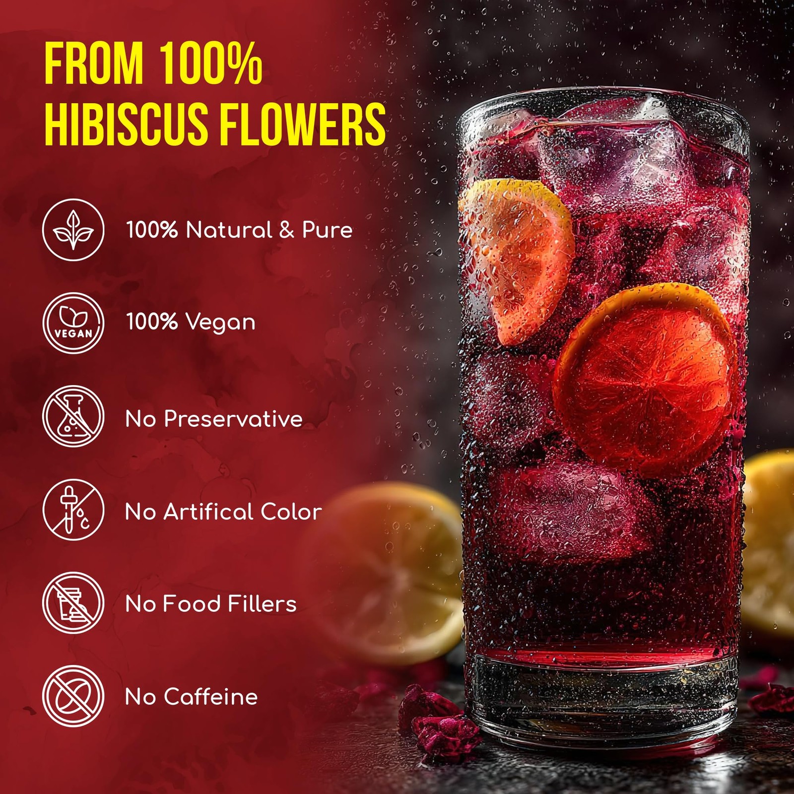 FRESHDRINKUS 140 Hibiscus Flowers Tea Bags, 100% Natural, Pure 140 Bags