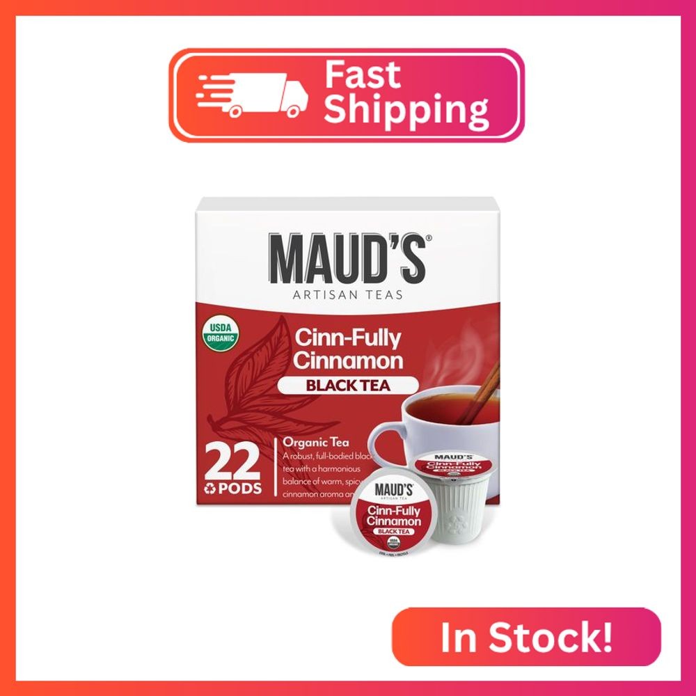 Maud’s Organic Cinnamon Black Tea Pods, 22 ct, Recyclable Single Serve Tea Pods