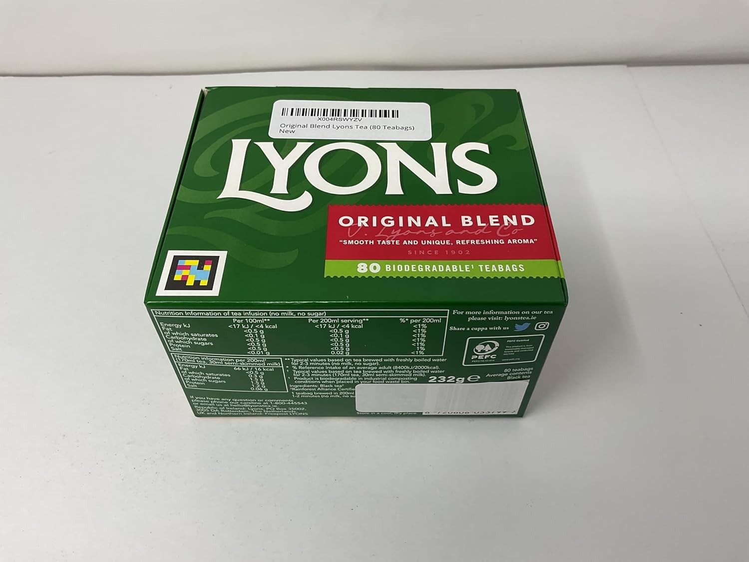 Lyons Original Blend Black Tea – 80 Pyramid Tea Bags (250 g) – Premium Dublin
