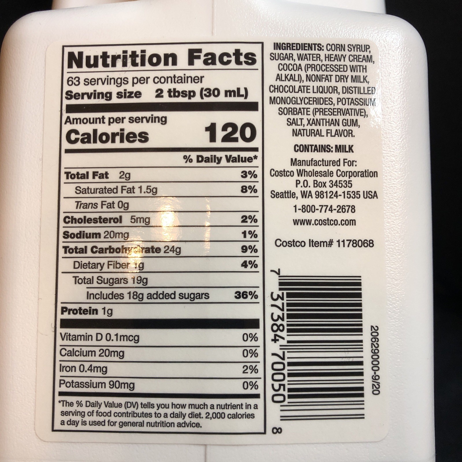 New – Kirkland Signature Premium Chocolate Sauce -Gourmet Quality- 64 oz -1.89L