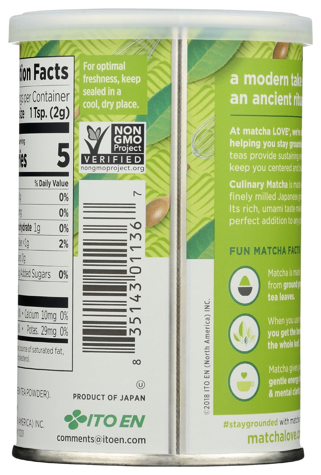 Matcha Love Culinary 3.5 Ounce Finely Milled (Pack of 1)
