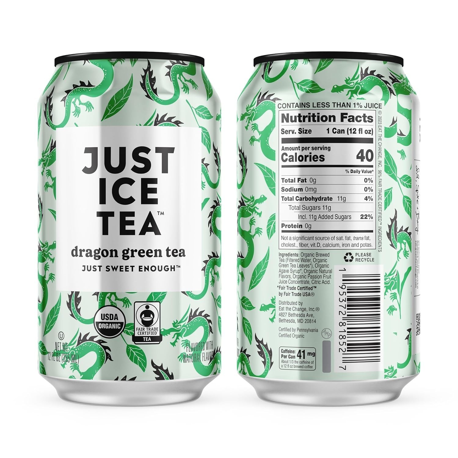 Just Ice Tea 12-Pack (12oz Cans), Organic Tea, Choose flavor or try variety pack