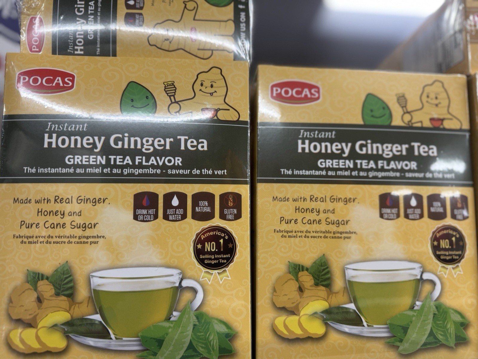 Pocas Honey Ginger Tea original Instant Honey Ginger Tea Made with Real Ginger