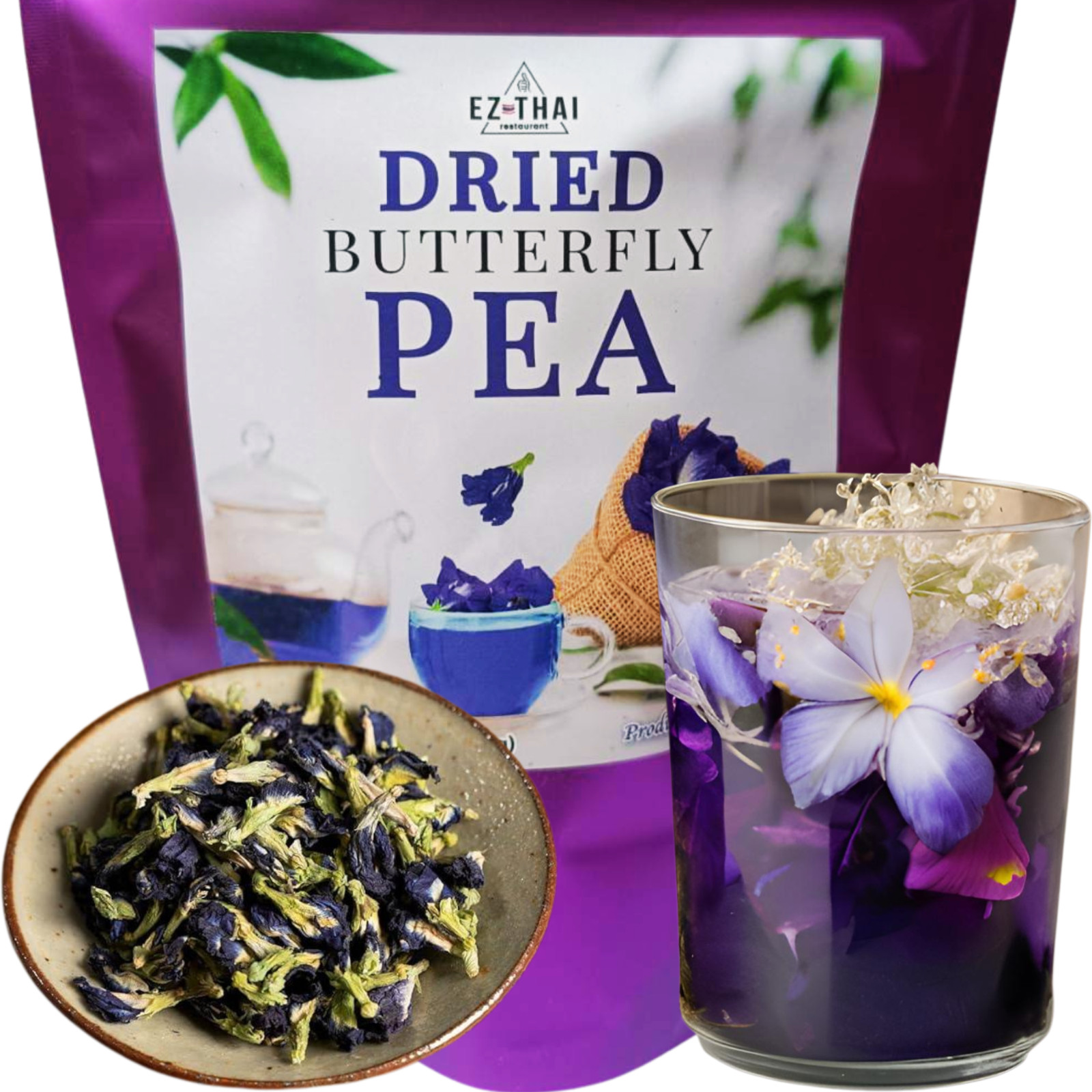 Value Packs 3 – Dried Butterfly Pea Flower Tea 1.58oz – Natural Thai Tea