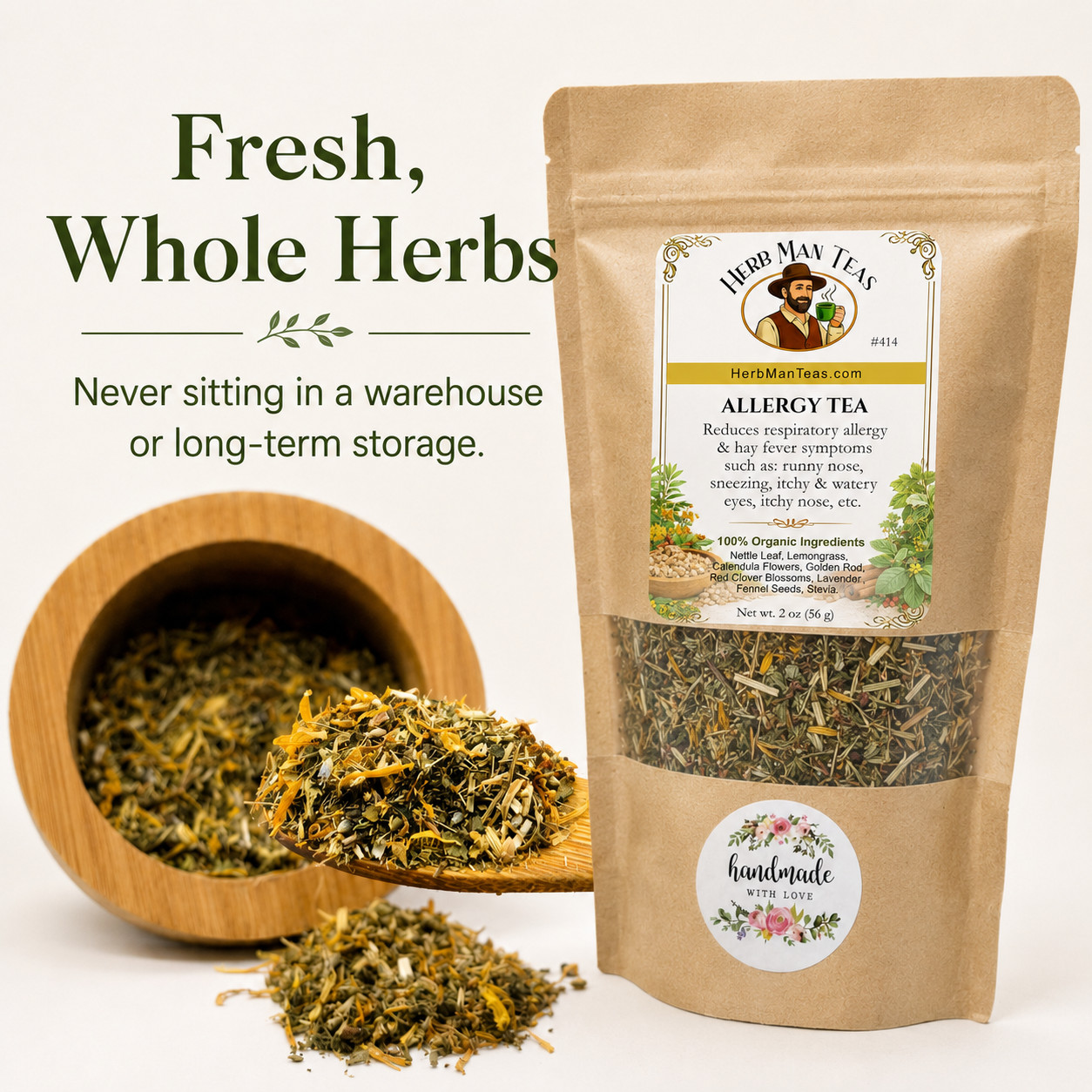 ALLERGY TEA for seasonal & pet allergies with running nose, sneezing, itchy eyes