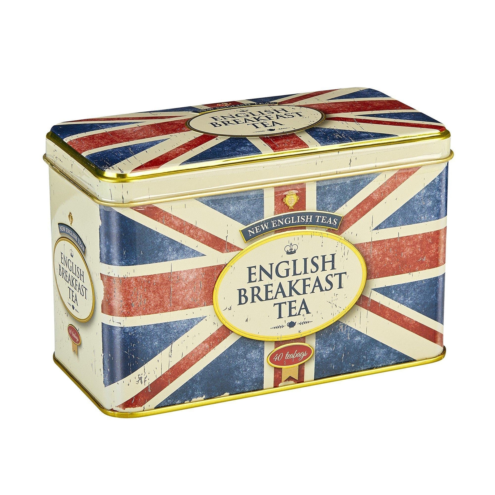 Union Jack Tea Tin with 40 English Breakfast Teabags British Souvenir