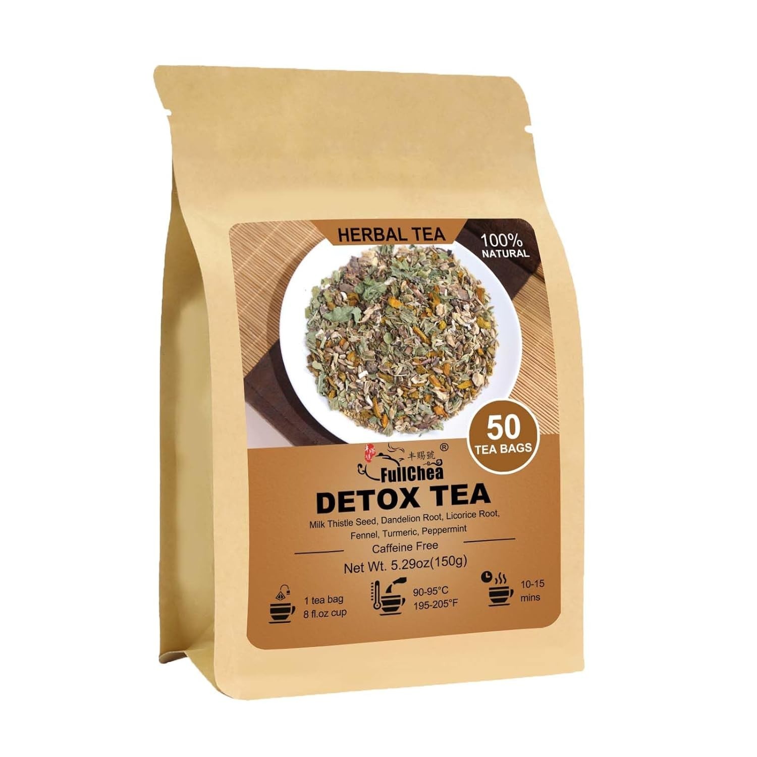 Detox Tea Bags, 50 Teabags Liver Detox Tea, With Milk Thistle Seed, Dandelion…
