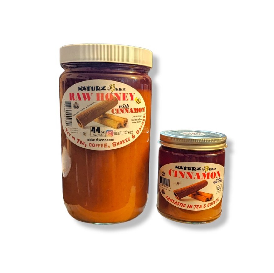 RAW HONEY with CINNAMON 2.75 Lb 44oz 1.25kg 100% PURE USA HONEY