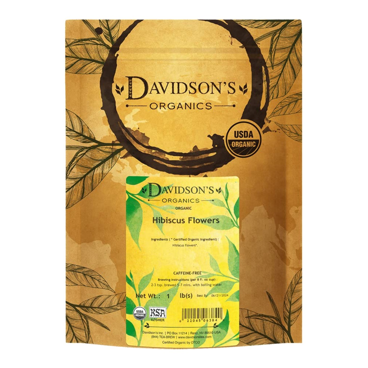 16 Ounce Organic Hibiscus Flower Tea – Loose Leaves for Glow and Health