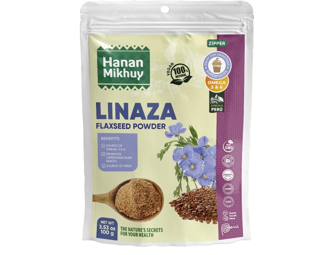 HANAN MIKHUY Linaza 100g – 100% Natural Flaxseed Powder for Omega-3, Fiber & Dig