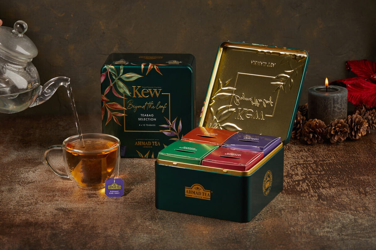 AHMAD TEA Kew Teabag Selection GIFT SET – 4 x 10 Tea Bags in Metal Tin