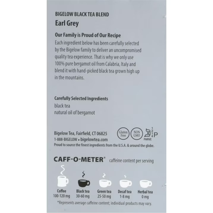 2x Boxes Bigelow Premium Earl Grey Natural Black Tea | 40 Tea Bags Per Box