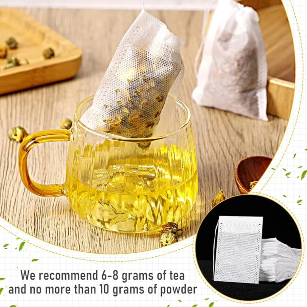 1000-100Pcs Disposable Tea Bags Empty Scented Tea Filter Bags Paper with Drawstr
