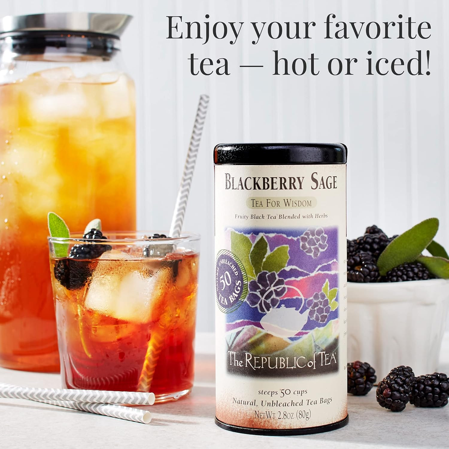 – Blackberry Sage Black Tea | 50 Tea Bags, Gourmet Black Tea