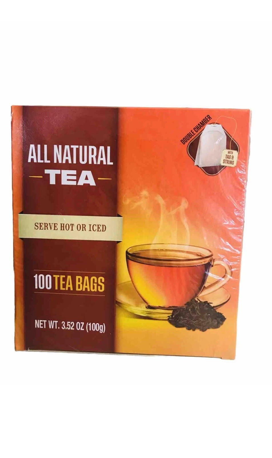 All Natural Tea, Pure Black Tea Sri Lanka, 100 Tea Bags