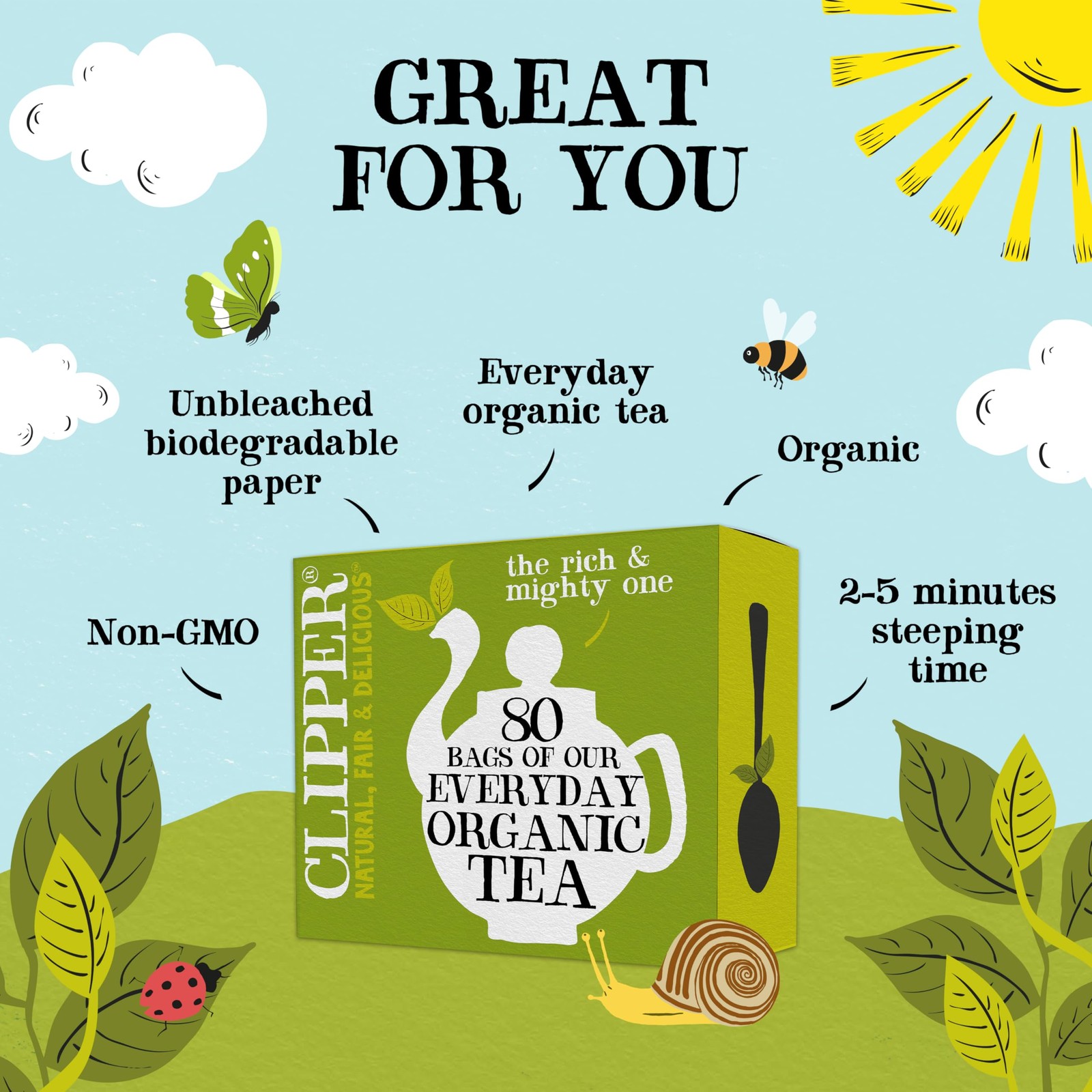 Clipper Tea, Organic Fairtrade Everyday, Organic, USDA Non-GMO, Fair Trade, S…