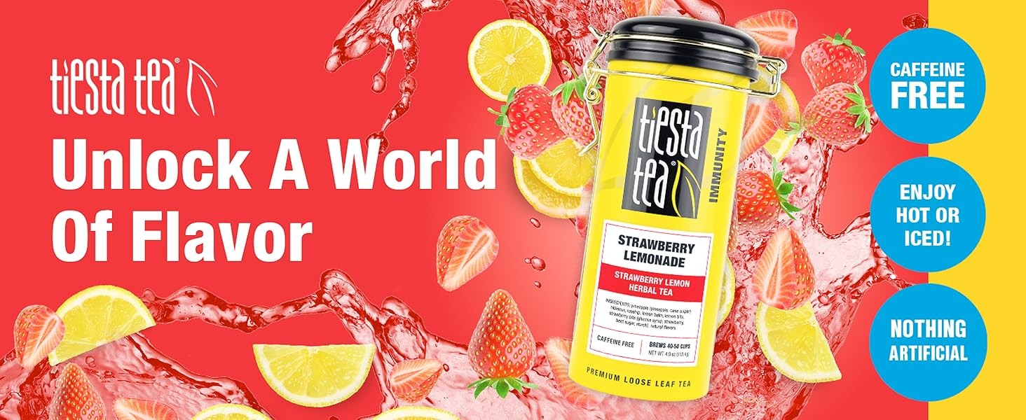 Strawberry Lemonade, Loose Leaf, Strawberry Lemon Herbal Tea, Premium