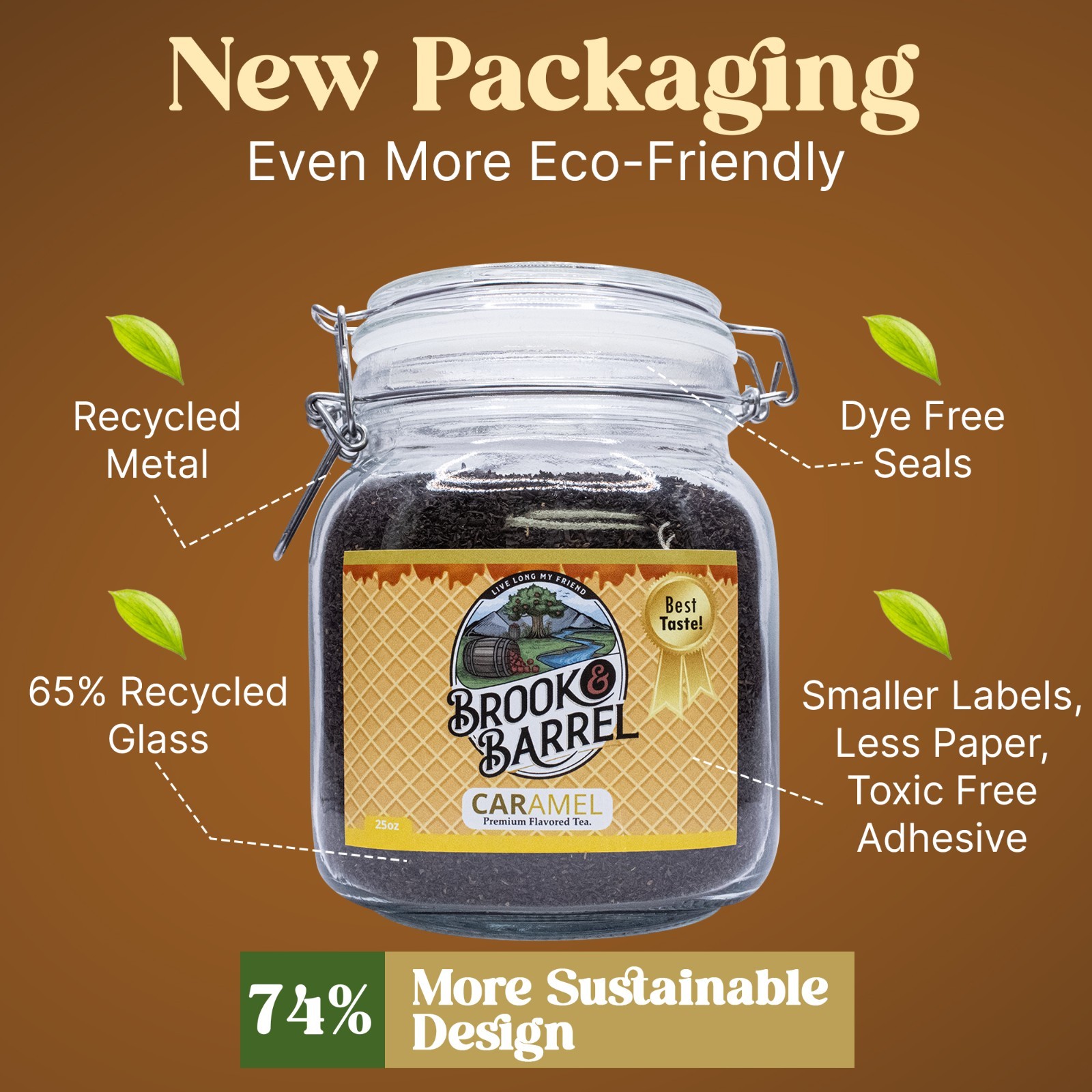 Brook & Barrel 🌿 Organic Loose Leaf Caramel Tea | Farm to Table Premium Flavor