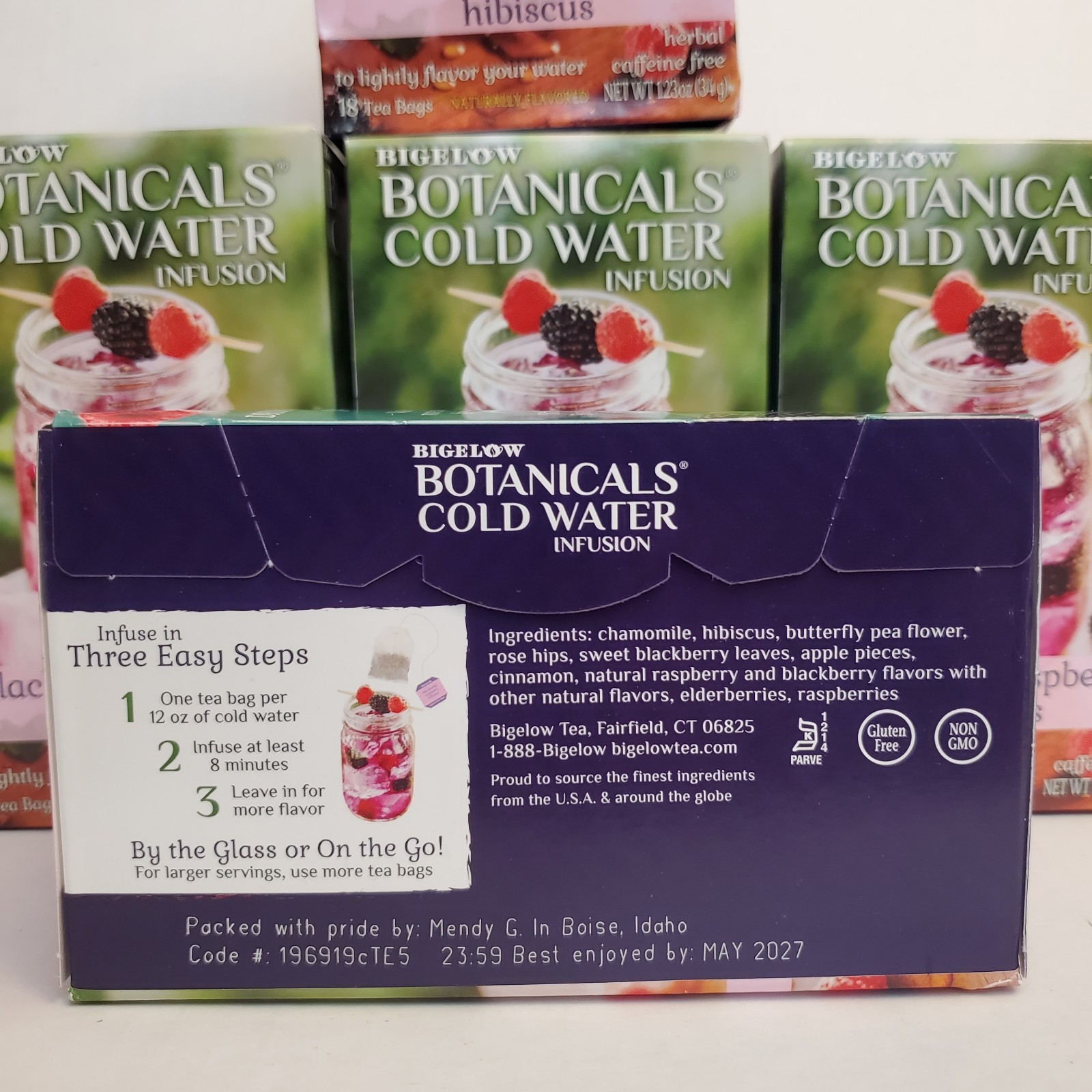 5x Bigelow Botanicals Cold Water Infusion BLACKBERRY RASPBERRY HIBISCUS Herbal