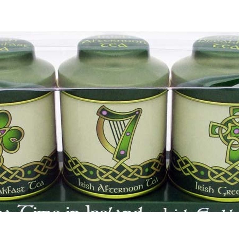Tea Time in Ireland – Irish Icons Emblems 20g Set of 3 Tin Tea by Royal Tara