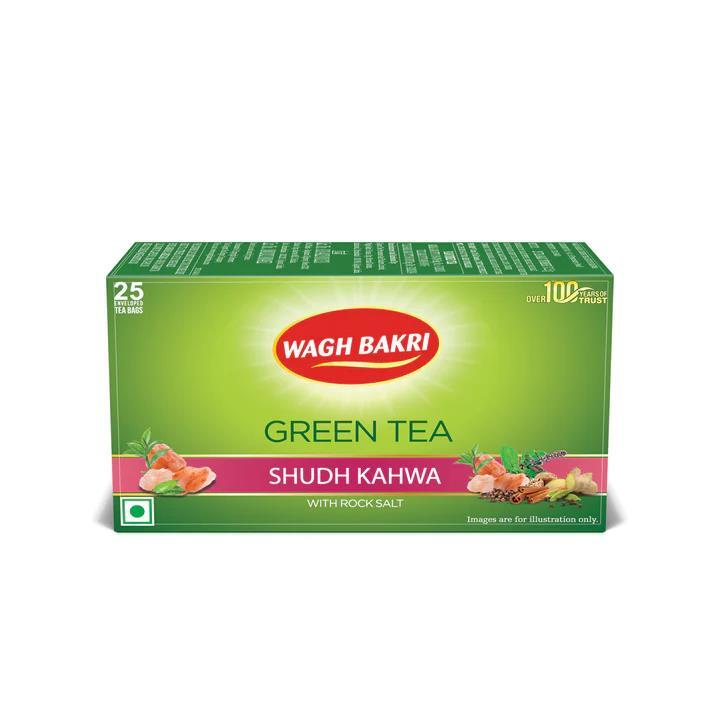 Wagh Bakri Green Tea Shudh Kahwa Tea Bag, 25 Tea Bag*2.5g, 62.5 gm
