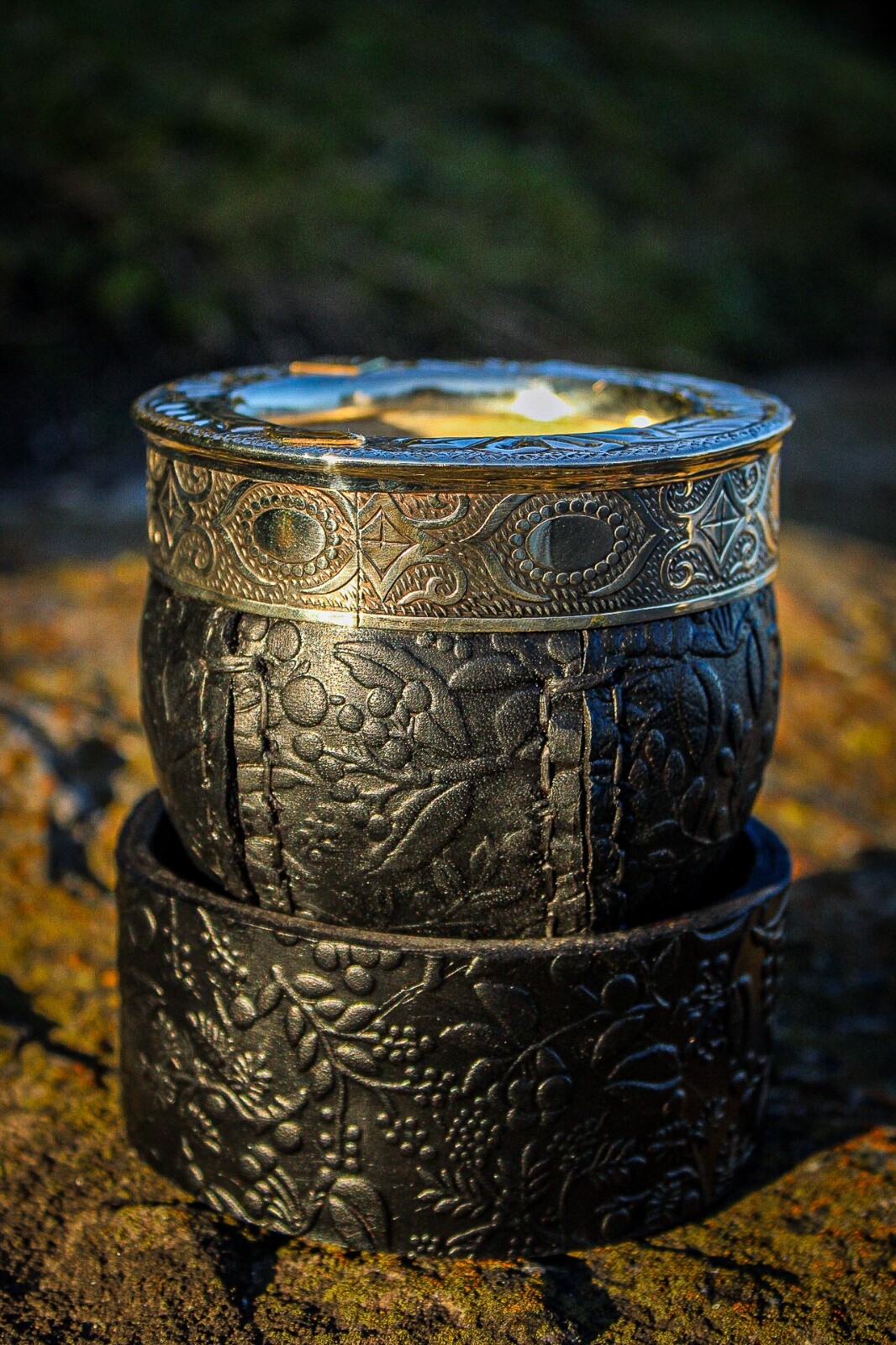 Taza/Mate Imperial Gourd High Quality + Leather Vase + Straw