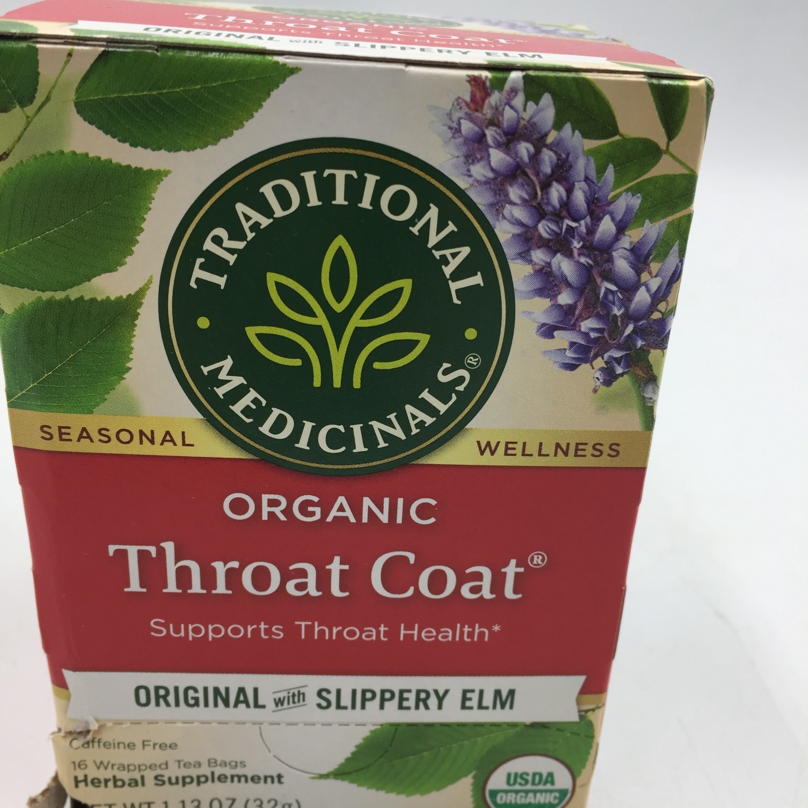 Organic Throat Coat Tea with Slippery Elm – Soothing Herbal Blend Expires 10/28