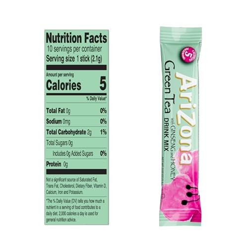 AriZona Green Tea with Ginseng and Honey – On-the-Go 10ct boxes (Pack of 12)