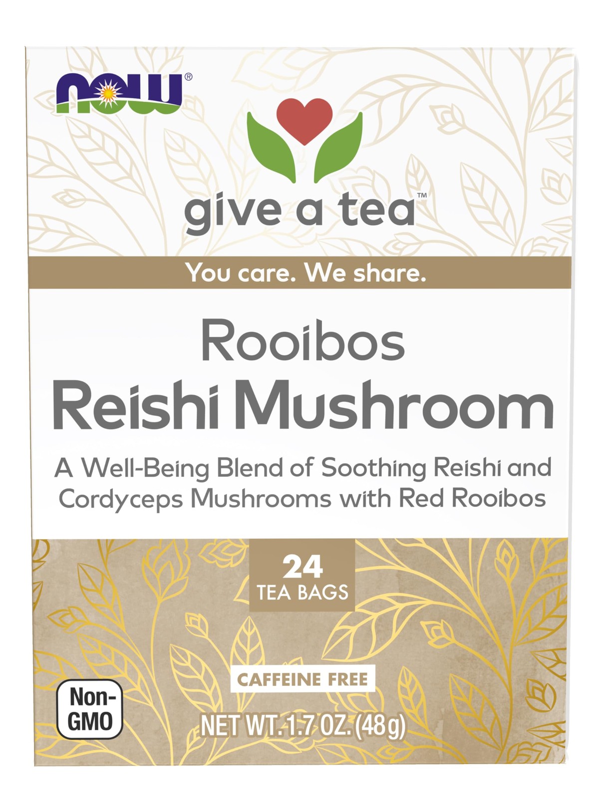 Give A Tea Well Being Blend Herbal Tea With Reishi Cordyceps 24 Tea Bags