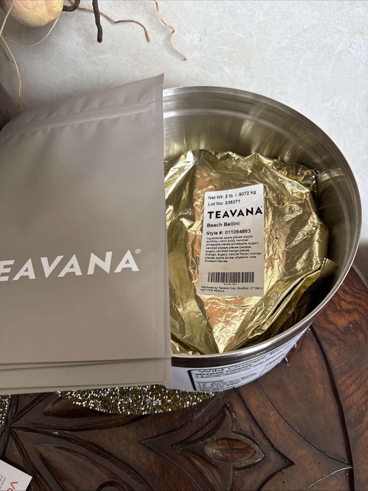 Beach Bellini Teavana Tea 2 LB UNOPENED BAG Loose Leaf Herbal With Bags