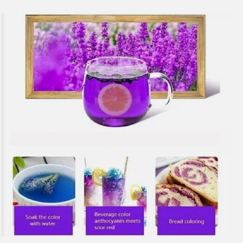 Butterfly Pea Organic Blue Flower Natural Herbal Drink Premium CLITORIA TERNATEN