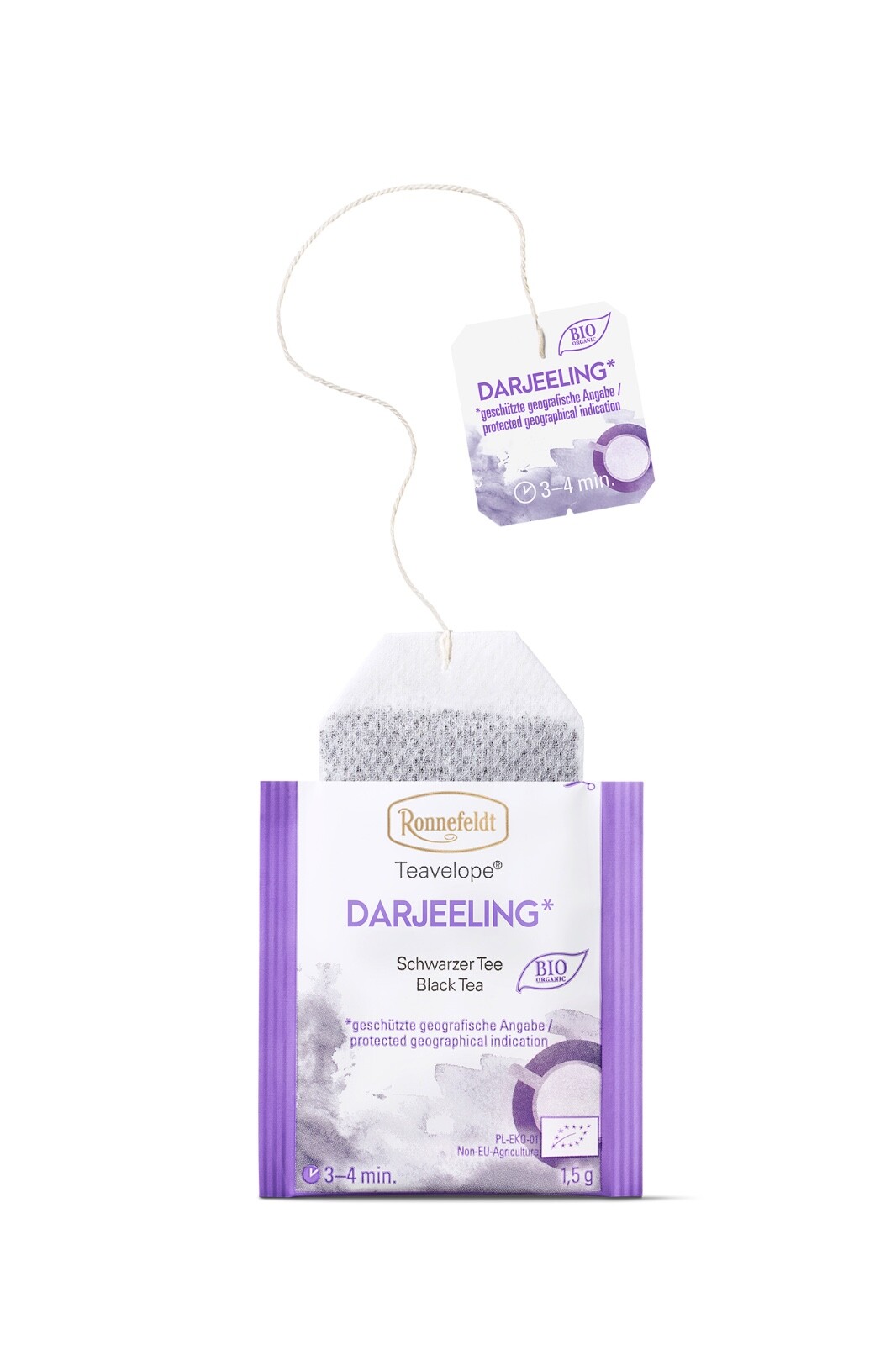 Ronnefeldt Teavelope® DARJEELING. High quality Black tea. 25 bags. Organic tea.