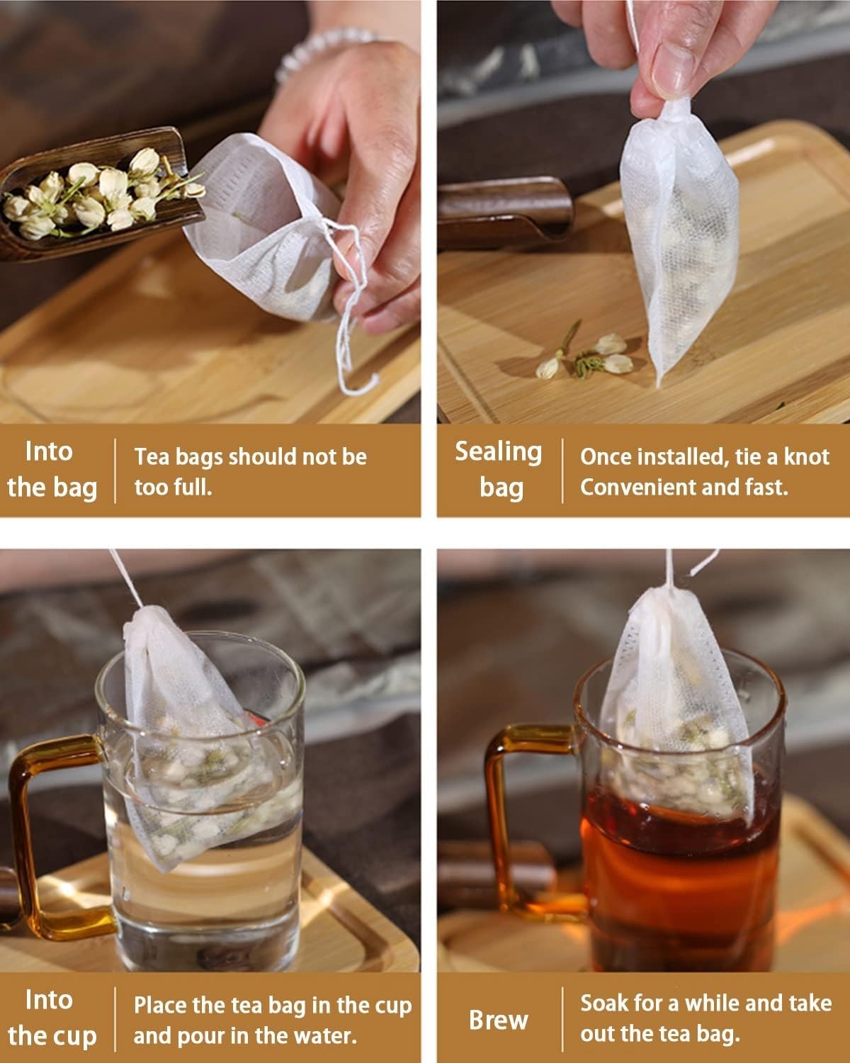 200pcs Disposable Tea Bags for Loose Leaf Tea, Tea Filter Bags with Free Tea …