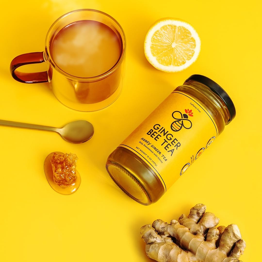 Soothing Honey Ginger Tea Blend – 19 Servings, No Refined Sugars, 15 oz Jar (2 P