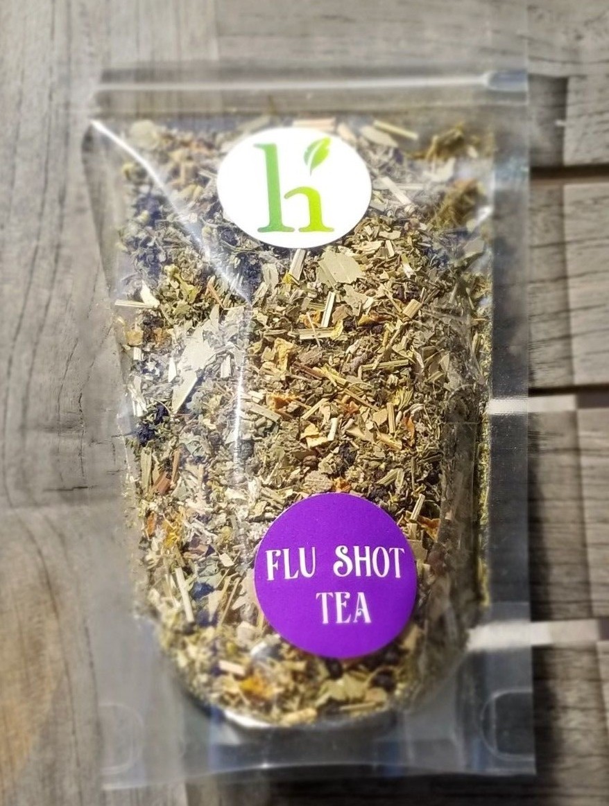 FLU SHOT HEALING Anti-Respiratory Herbal Loose Leaf Tea Blend 2 oz