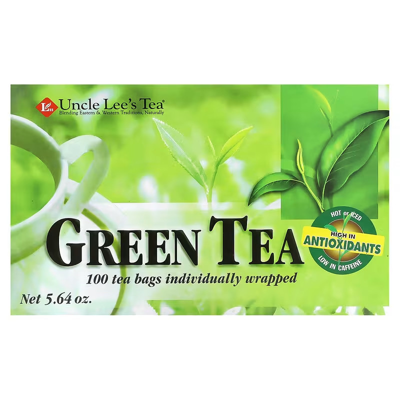 Uncle Lee’s Tea, Green Tea Tea Bags Teabags Individually Wrapped 100 Ct.