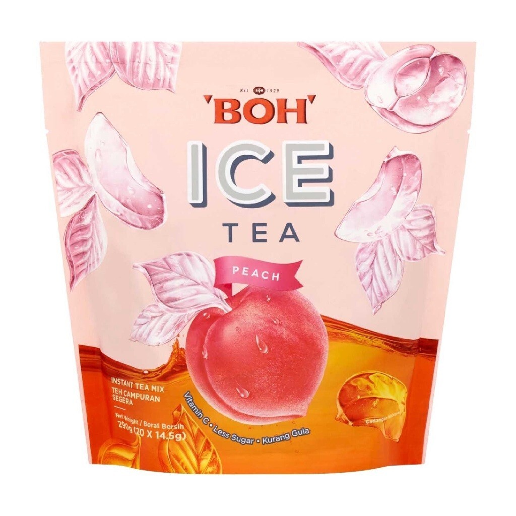 SAMPLE Pack of 9 BOH ICE INSTANT TEA MIX 3pcs X 3 Flavors Less Sugar 14.5g Each