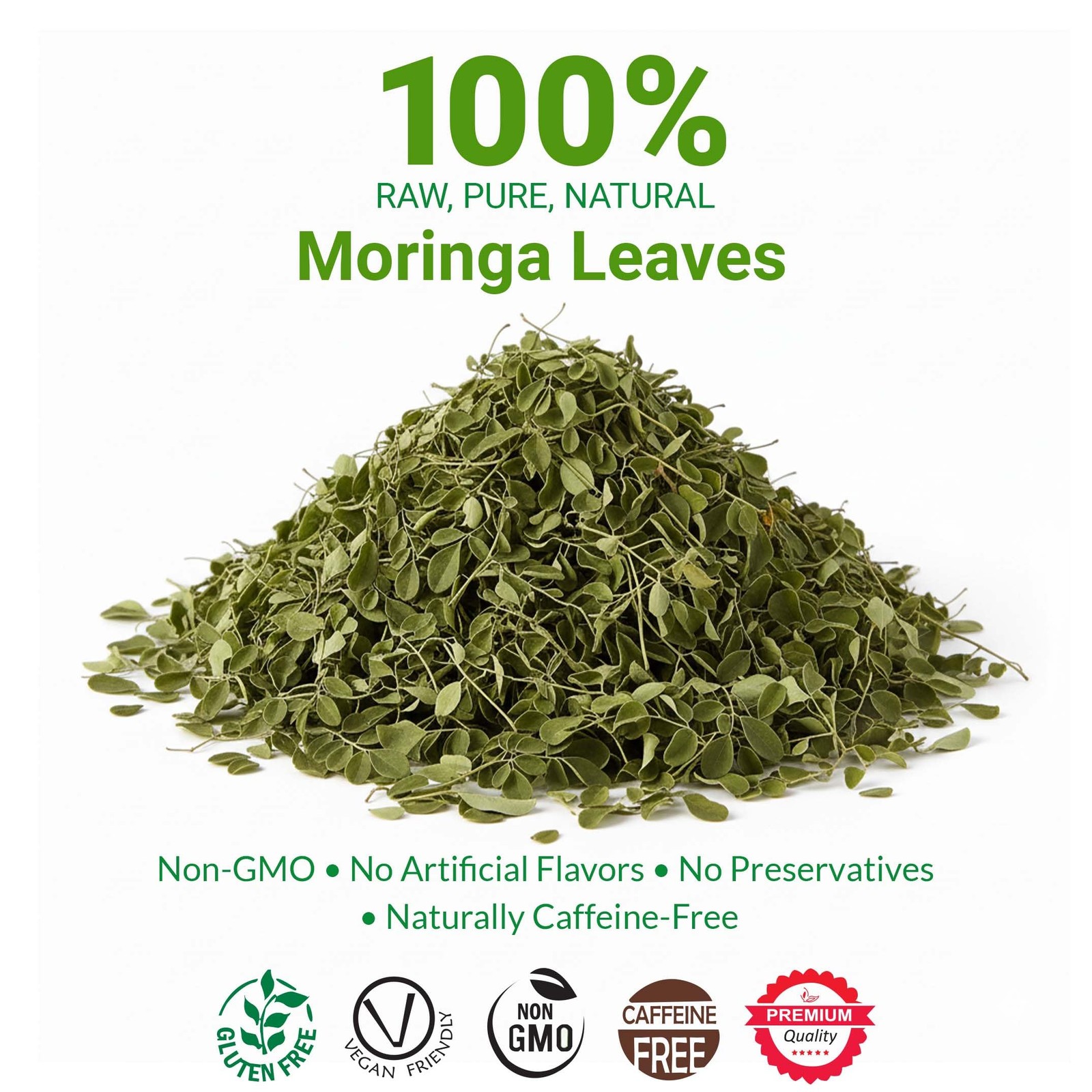 Moringa Leaves-2.6oz, Dried From Fresh Green 2.6 Ounce (Pack of 1)