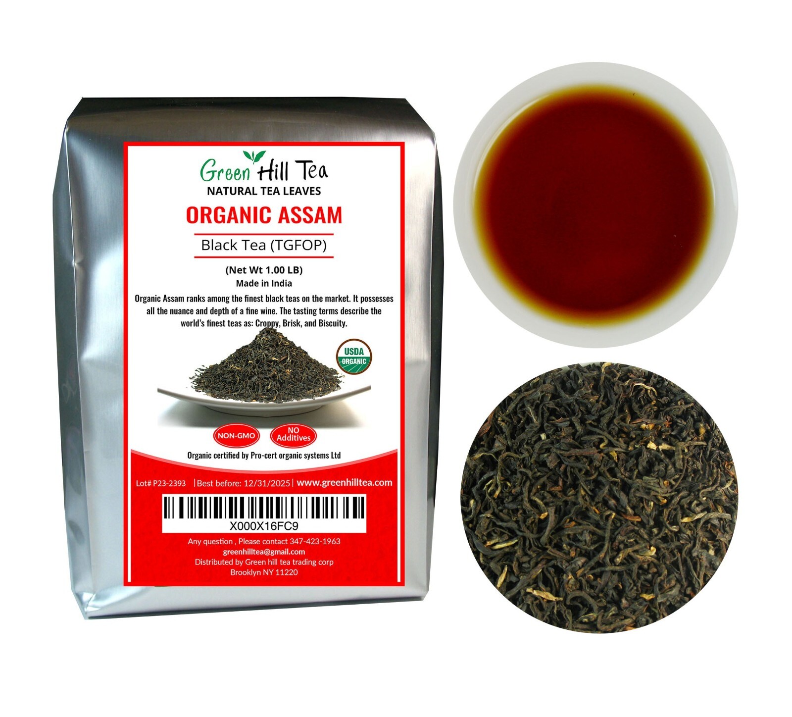 Organic Assam black loose tea(TGFOP) Estate Tea 1 LB