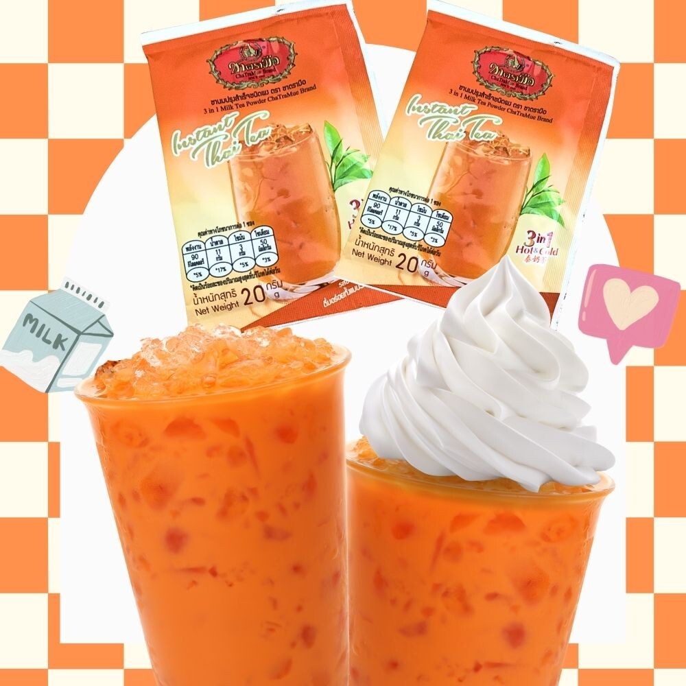 Instant milk tea powder thai cha tra mue 3 in 1 ice or hot Restaurant Party 100g