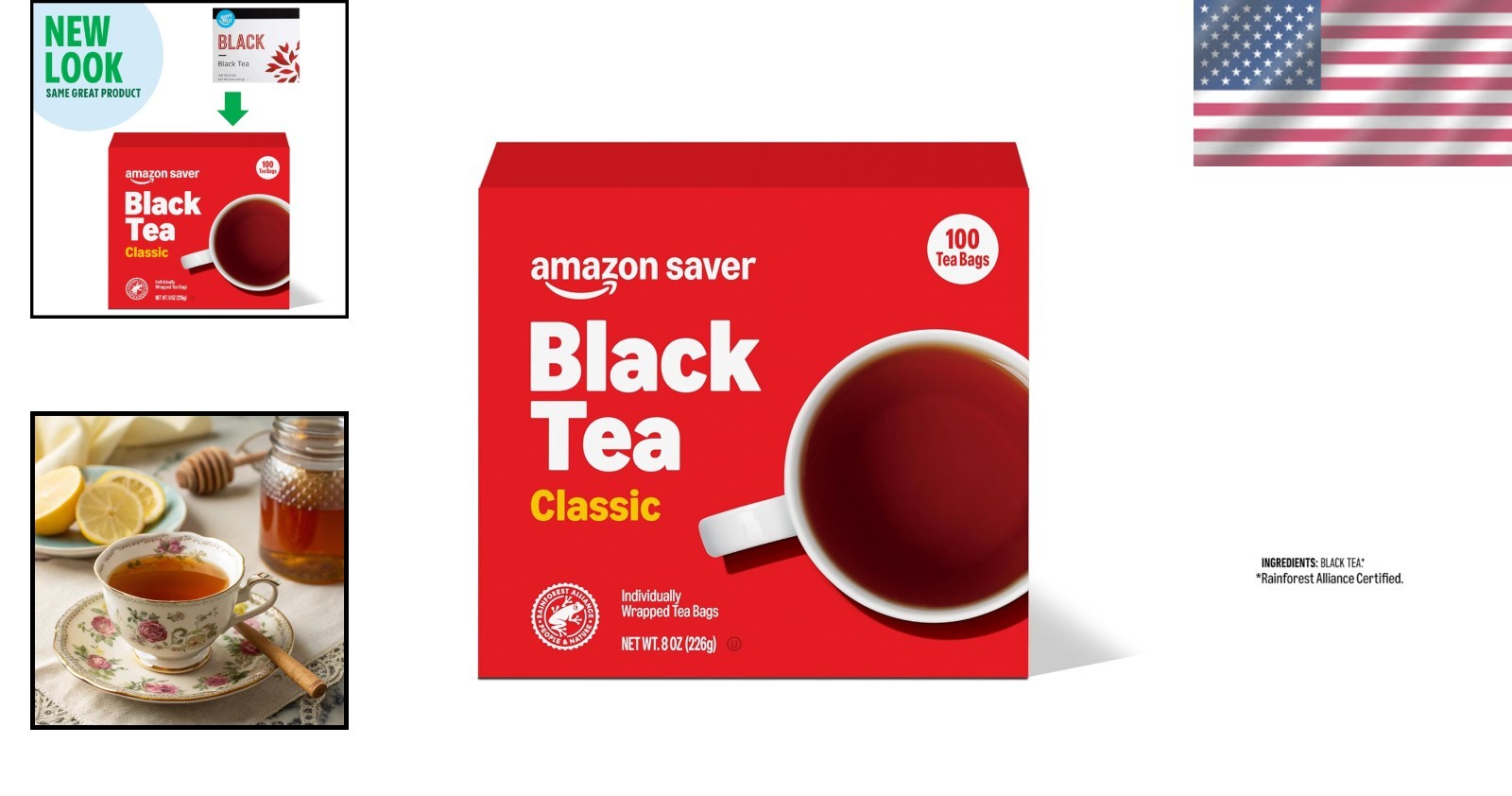 Rainforest Alliance Certified Classic Black Tea, 100 Count, Antioxidant Rich