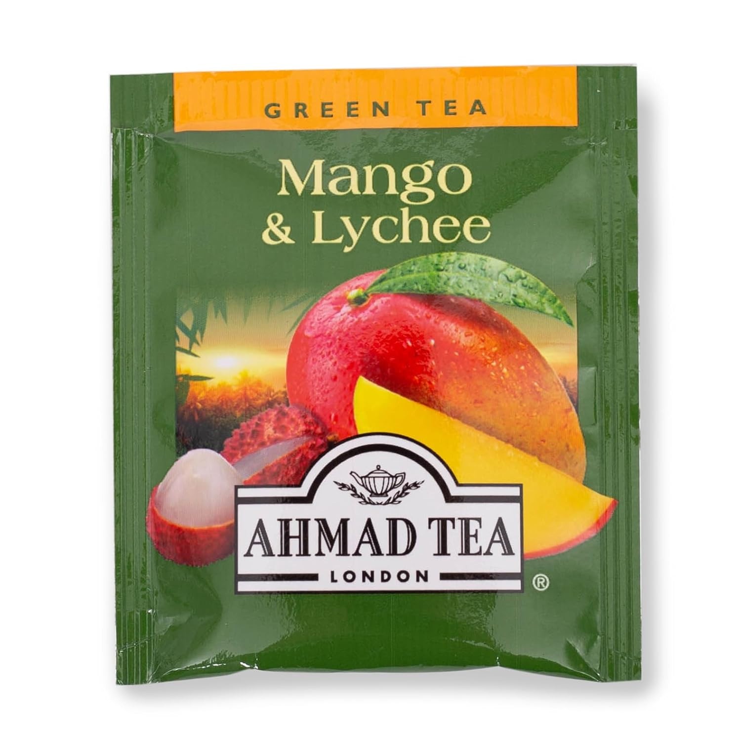 AHMAD TEA Mango & Lychee Green Tea with Fruit Pieces 20 Tea Bags